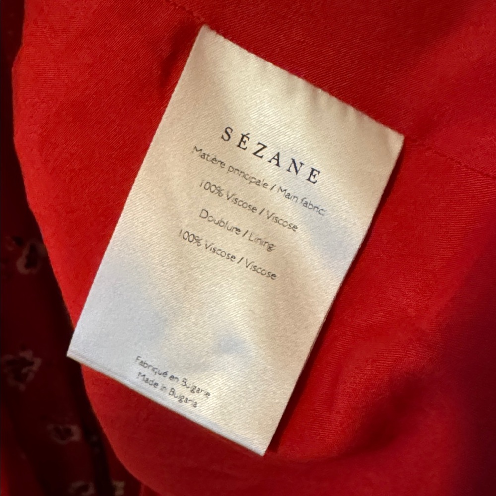 Sezane Laura Wrap Dress in Red Bouquet - Picture 6 of 7